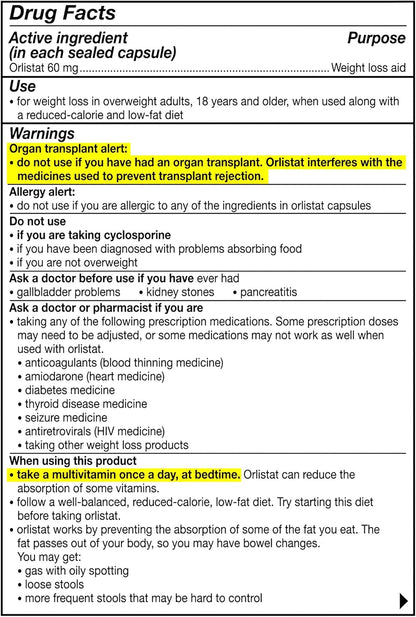 alli Orlistat 60 mg Weight Loss Capsules – 170 Count